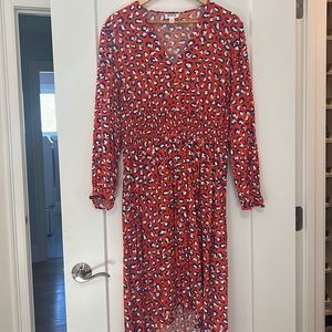 Grace Atwood x Amazon The Drop orange and blue animal print dress. size XXL